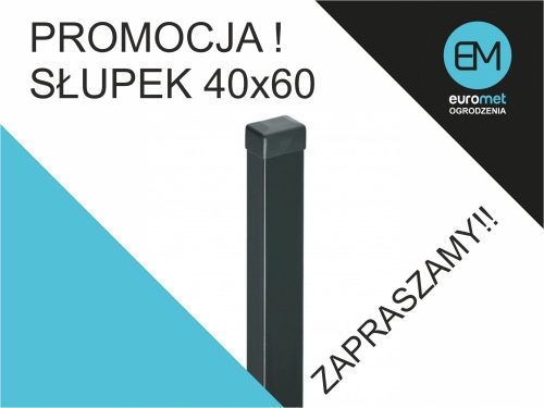 10x оградни стълбове 40x60 200 см антрацитно черно