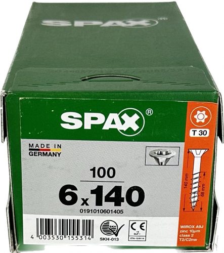 Spax винтове 6.0x140 Wirox TXTG, опаковка от 100 бр.