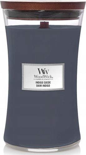 Свещ - Традиционна соева свещ INDIGO SUEDE Woodwick 1 бр.