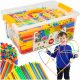  ТВОРЧЕСКИ КОМПЛЕКТ СЛАМКИ Construction Blocks Tubes Sticks Box 800 бр.