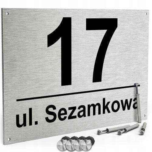 Printima номер за къща 32 х 21 см + Универсални карфици 6 х 30 мм 4 бр.