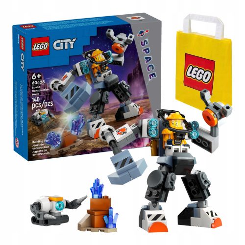  LEGO City 60428 Space Mech + Хартиена торба LEGO 6315786 жълто 24x8x18 cm