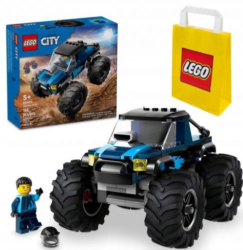 LEGO City 60402 Blue Monster Truck + LEGO Хартиена подаръчна торбичка среден размер M 41x34x12 cm