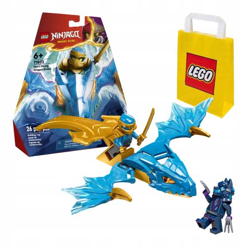  LEGO Ninjago Nya and the Dragon Attack 71802 + LEGO Paper Bag 6315786 жълто 24x8x18 cm