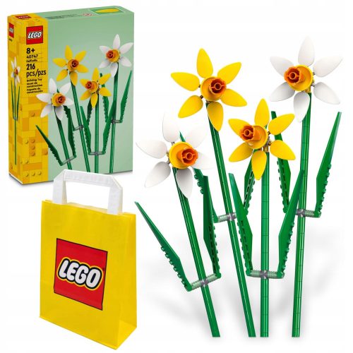  LEGO ICONS 40747 Нарциси + Хартиена торба LEGO 6315786 жълто 24x8x18 cm