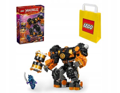  LEGO Ninjago Земният елементален робот на Cole 71806 + LEGO Хартиена подаръчна торбичка среден размер M 41x34x12 cm