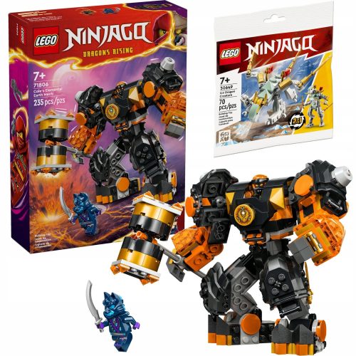  LEGO Ninjago Земният елементален робот на Cole 71806 + LEGO Ninjago Леден дракон 30649