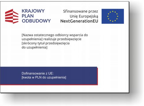 Национален план за възстановяване KPO табела, A3, PVC 3 мм - UV, високо качество