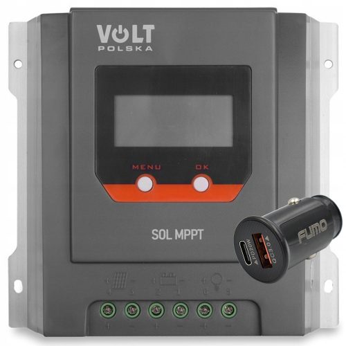 Volt Polska SOL MPPT 20 A соларен контролер + FUMO 3000 mA USB зарядно за кола