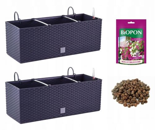  Prosperplast саксия за цветя 51 cm x 19 x 18,5 cm пластмасови нюанси на сиво и сребро