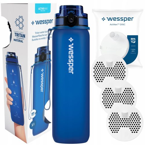  Wessper Activemax Triline филтърна бутилка 1 л синя