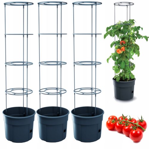  Prosperplast саксия 29,5 cm x 29,5 x 23,6 cm диаметър 29,5 cm пластмасови нюанси на сиво и сребро