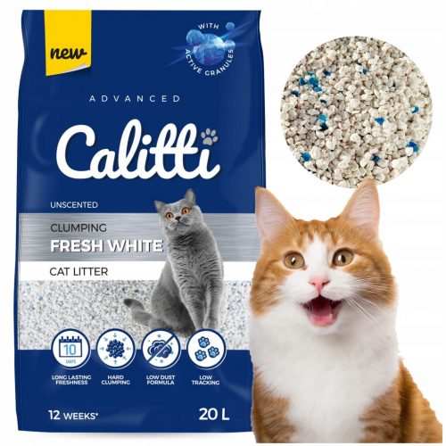  CALITTI Fresh White Bentonite котешка тоалетна 20л