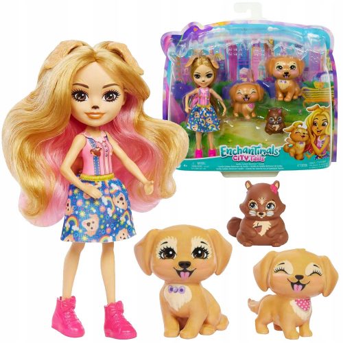  Кукла Mattel Enchantimals City Tails Gerika Golden Retriever Family