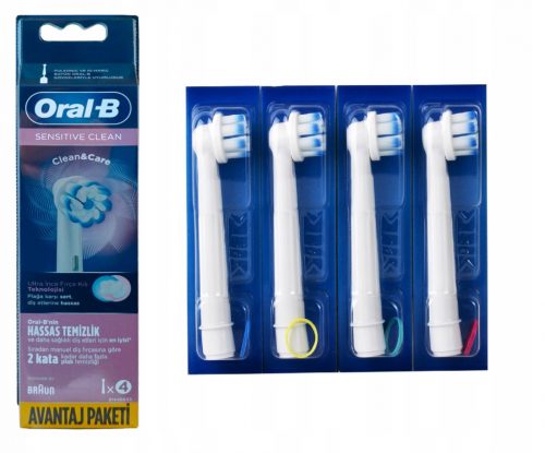  4 ORAL-B Braun SENSITIVE CLEAN ОРИГИНАЛЕН НАВЪРХ