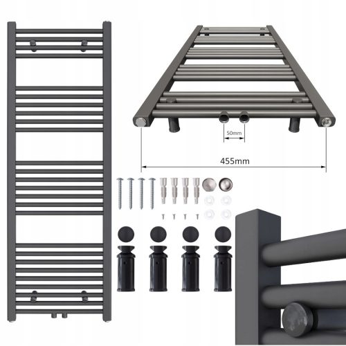 Воден радиатор за баня Aquabad 553 W 500 x 1400 mm антрацит, сив