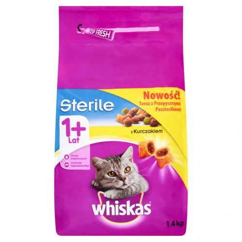  Whiskas суха храна пиле 1,4 кг