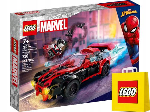  LEGO Super Heroes 76244 Майлс Моралес срещу Морбиус + VP LEGO Хартиена торбичка, средна 41cmx34cmx11cm ПОДАРЪЧНА ЧАНТА