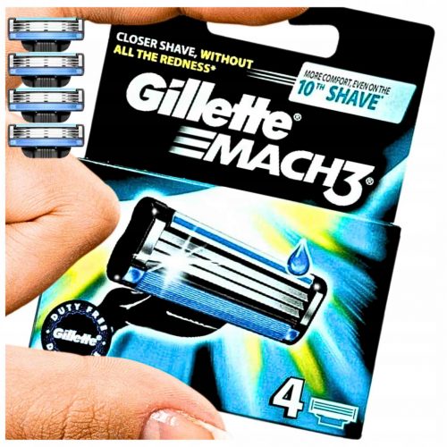  Вложки за самобръсначка Gillette Mach3 4 броя сребристи