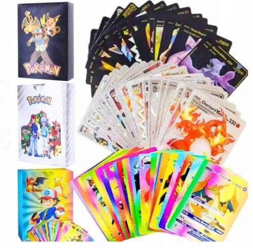  POKEMON Cards 3in1 165 бр Златен Черен Сребърен Комплект