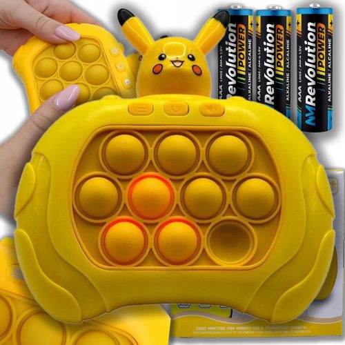  POP IT POPIT PIKACHU GAME ELECTRIC ARCADE + 3 БЕЗПЛАТНИ БАТЕРИИ + 3× NM Revolution AAA алкална батерия (R3) 1 бр.