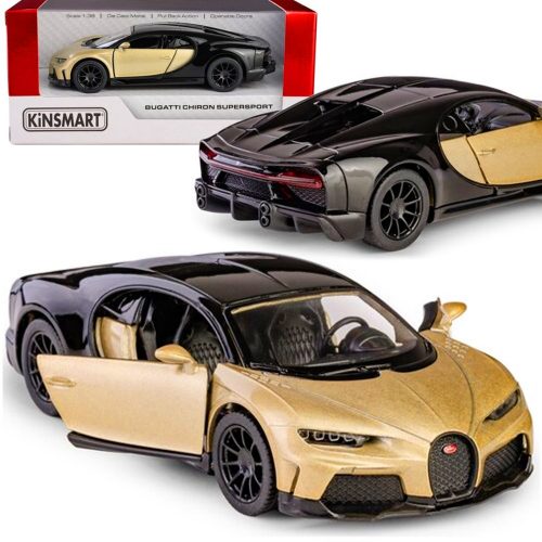  Автомобил Kinsmart Bugatti Chiron Supersport KT5423W + КУТИЯ ЗА КОЛА МОДЕЛ НА КОЛА KINSMART