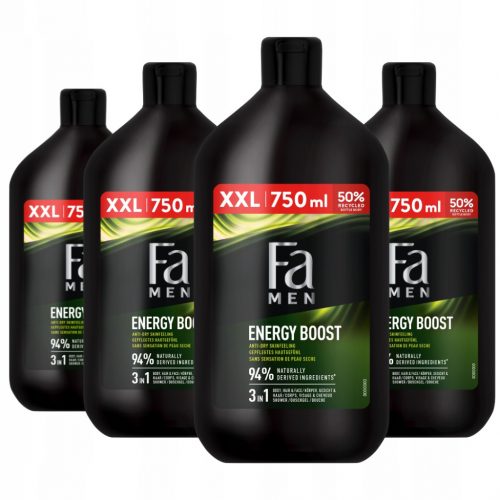  Fa Men Xtreme Sport Energy Boost 3в1 гел за душ и вана 4x750 мл