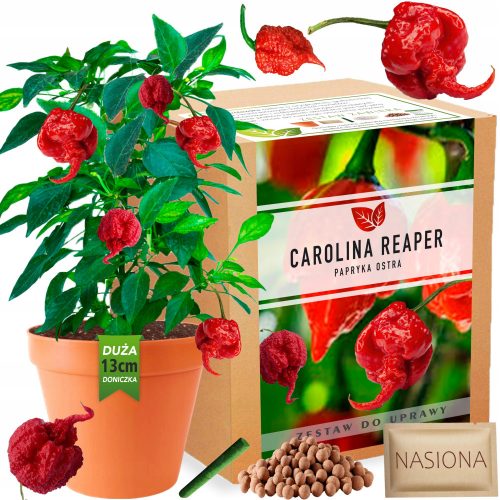  Carolina Reaper HP22B Червен пипер семена XXL комплект за отглеждане Много пикантен