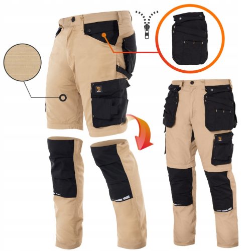 РАБОТЕН ПАНТАЛОН 2 В 1 ZEUS KHAKI RIP STOP CARGO PANTS 46