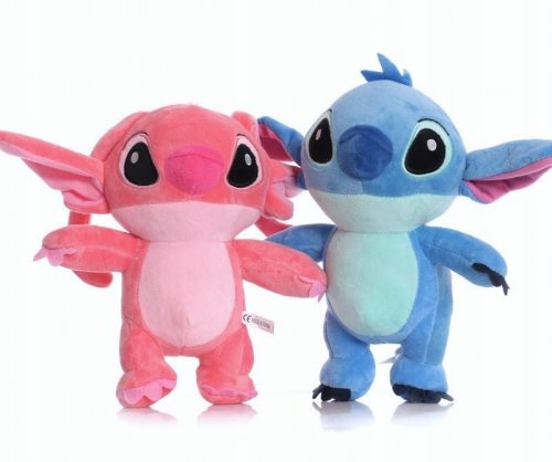  КОМПЛЕКТ 2x STICH+ ANGEL CUDDLE ПЛЮШЕНА ИГРАЧКА ФИГУРКА НА МЕЧЕ 25 см