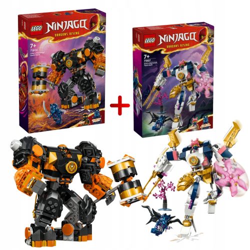  LEGO Ninjago Earth Elemental Robot на Cole 71806 + LEGO Ninjago Sora's Elementary Technology Robot 71807