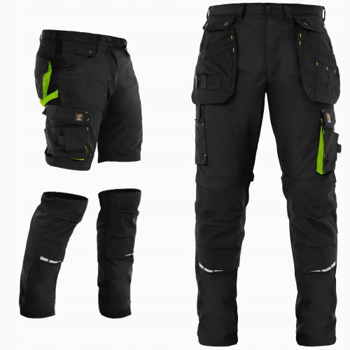 РАБОТЕН ПАНТАЛОН ДО КАЛИЯТА 2В1 КЪС ZEUS BLACK RIP STOP CARGO PANTS 52