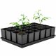  24× DonKwiat саксия 9 cm x 9 x 14 cm диаметър 9 cm пластмасова черна + GardenPlus стойка за саксия + 60 cm пластмасова