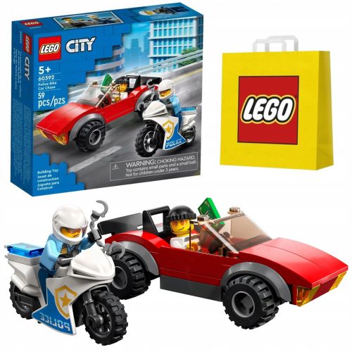  LEGO City 60392 Полицейски мотоциклет + LEGO хартиена чанта