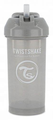  Twistshake чаша със сламка, 360 мл, сива