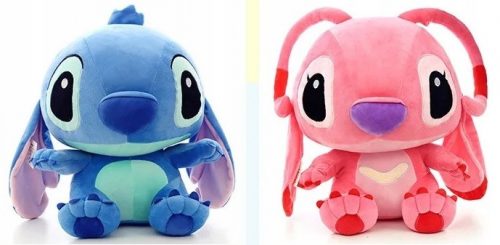  КОМПЛЕКТ 2x STICH+ ANGEL CUDDLE ПЛЮШЕНА ИГРАЧКА ФИГУРКА НА МЕЧЕ 25 см