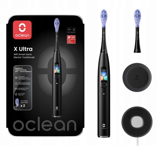  OCLEAN X Ultra sonic четка за зъби, черна, 2 накрайника, дръжка