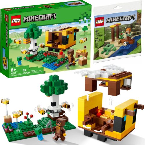  LEGO Minecraft 21241 Пчелен кошер + LEGO Minecraft 30432 Плажът на костенурките