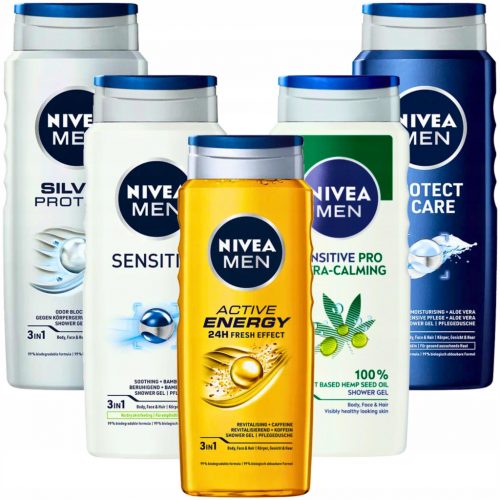  NIVEA Men x5 Комплект душ гел за мъже 500 мл