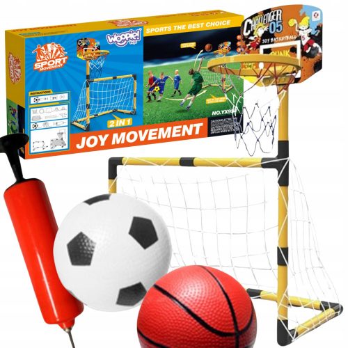  2в1 КОМПЛЕКТ БАСКЕТБОЛНА ТОПКА BRAKMA FOOTBALL PUMP PUMP СПОРТНА ИГРА WOOPIE