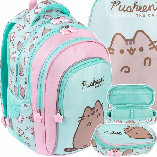  PUSHEEN ST.Right MINT Cat Kitten раница ЗА МОМИЧЕ 1-3 КЛАС + 2 други продукта