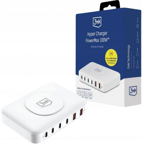  3mk Hyper Charger 100W безжично настолно зарядно устройство 4x USB-C 2x USB-A -