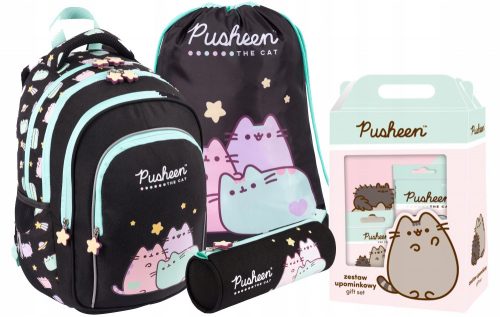  Ученическа раница с много отделения Pusheen St. Majewski Multicolor 22 л + 3 други продукта