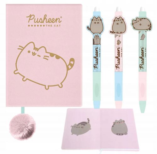  Тетрадка А5 Св. Majewski Pusheen Shades of pink + 3× Pusheen автоматична изтриваема писалка 1 бр.