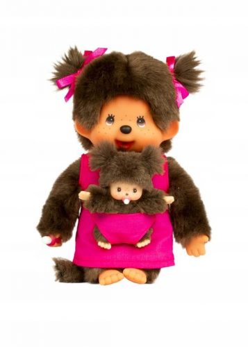  Bandai 23620 Monchhichi плюшен майка и дете розов