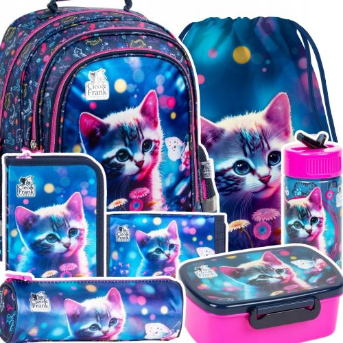  Ученическа раница с много отделения Derform Shades of purple, Shades of blue, Shades of pink, Multicolor 18 l + 6 други продукта