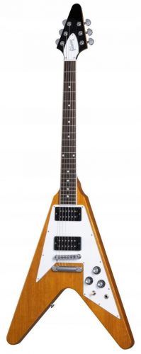  Антична естествена електрическа китара Gibson 70s Flying V + калъф