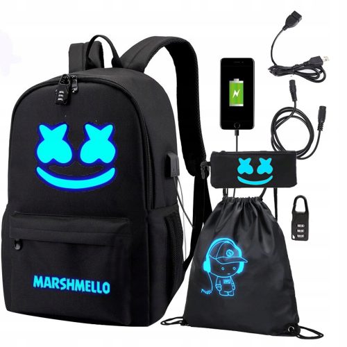  УЧЕНИЧЕСКА РАНИЦА MARSHMELLO USB голям КОМПЛЕКТ