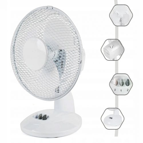  Настолен вентилатор Hoist Group FAN DESK FAN 9" 23cm бял