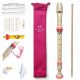  QiMei Pink Pro School Recorder CASE HOLDERS LEASH GREASE KAZOO за училище